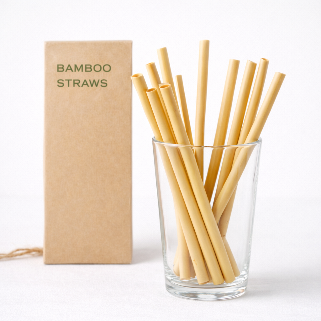 Natural Bamboo Straw Set
