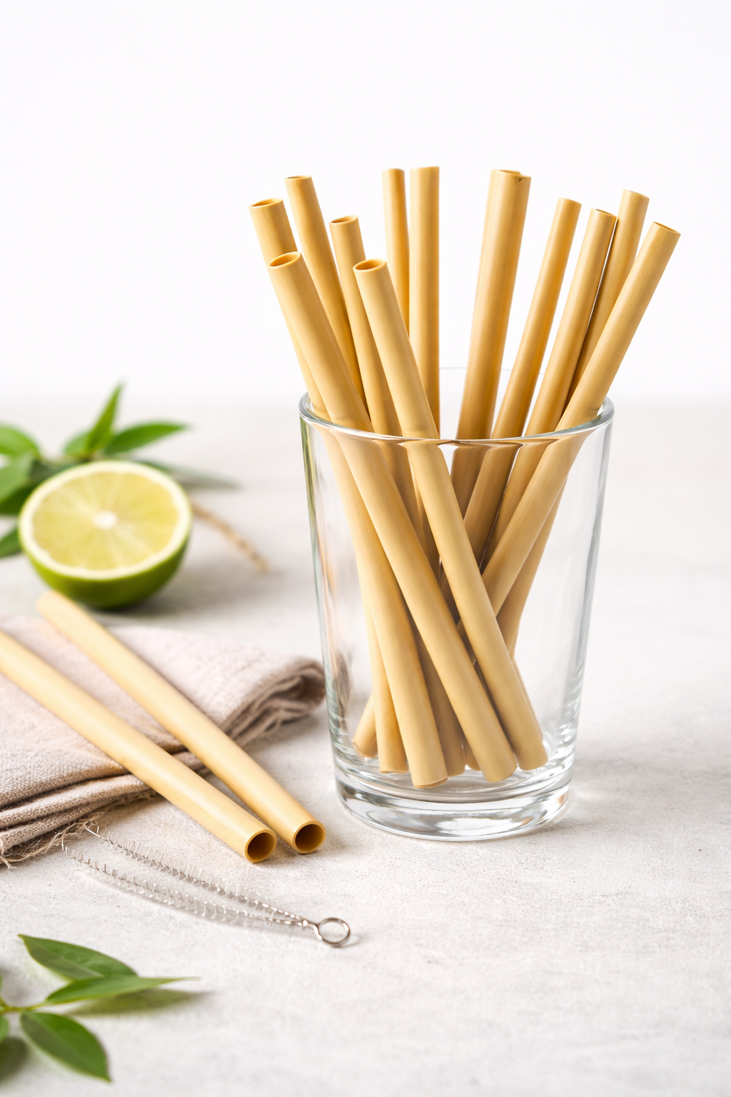 Natural Bamboo Straw Set
