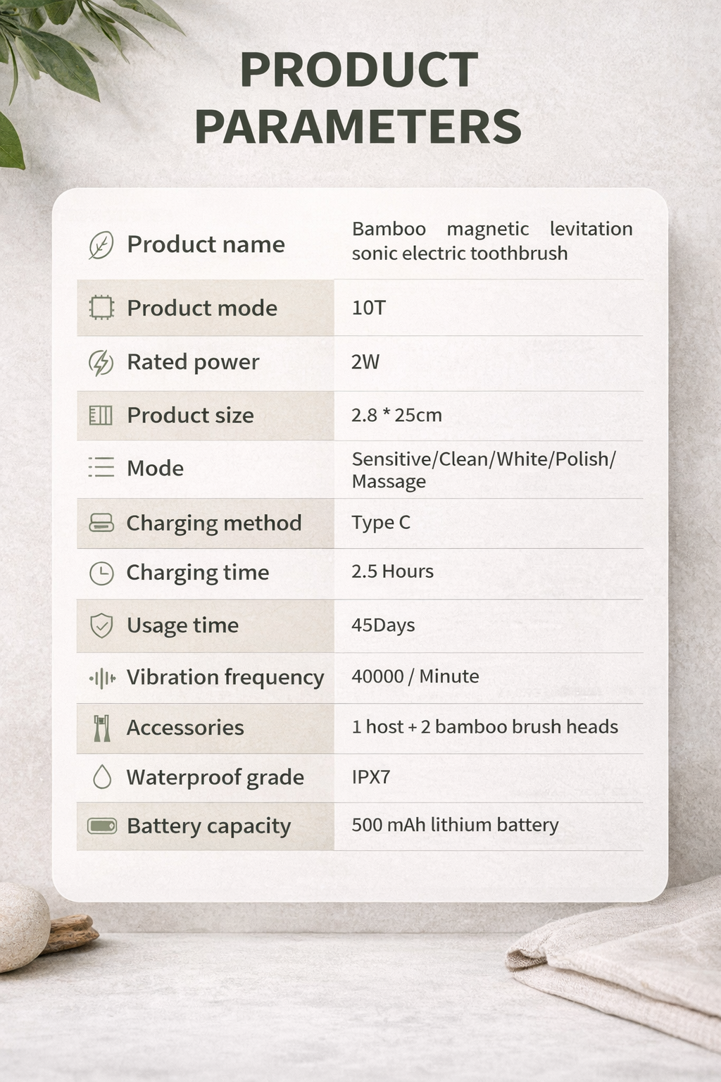Electric bamboo toothbrush