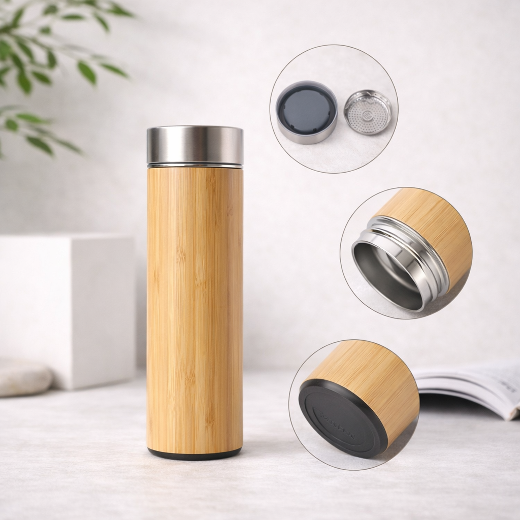 Natural Bamboo Stainless Steel Insulated Cup