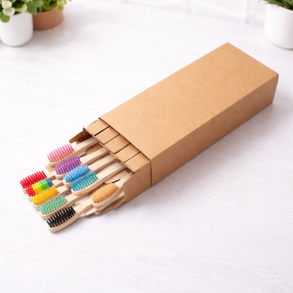 Charcoal Bamboo Toothbrush (Set of 10)