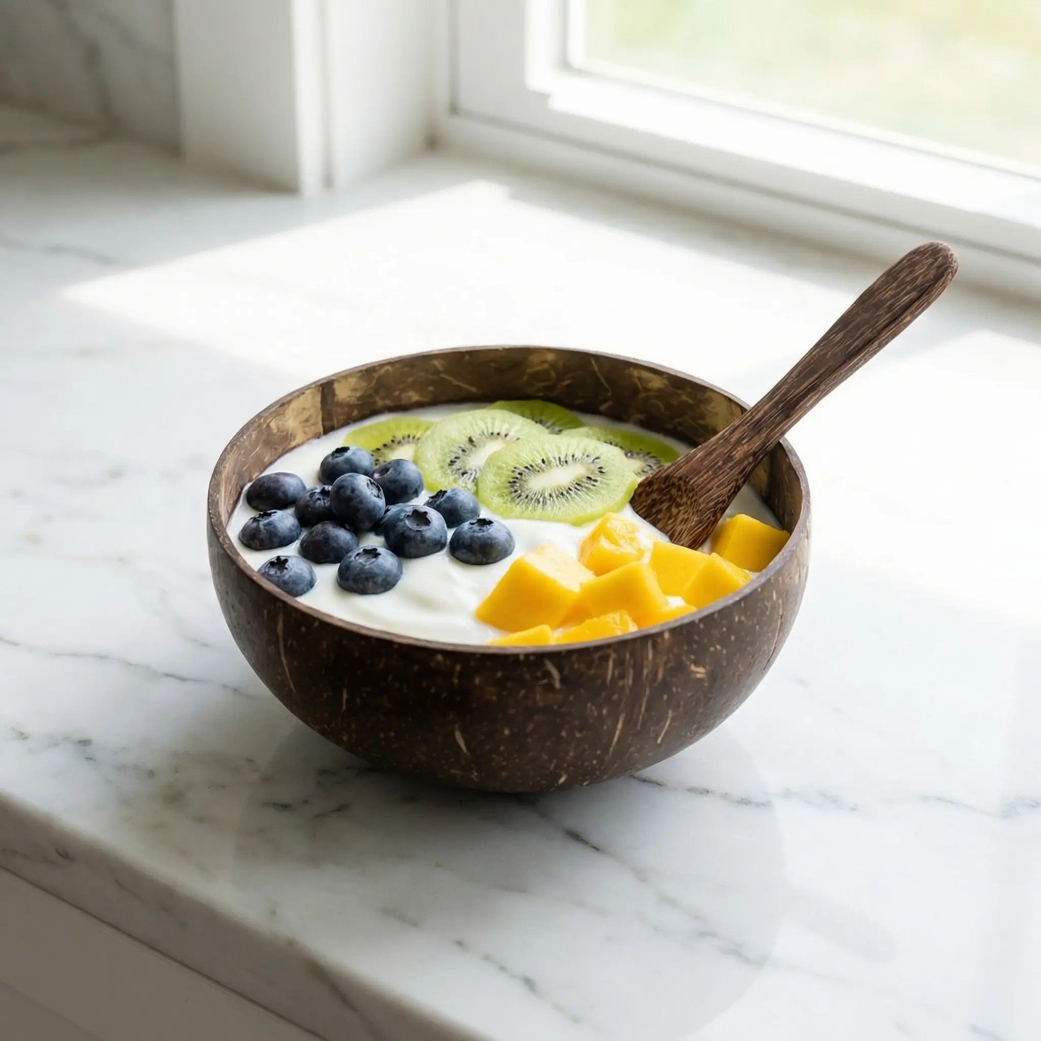Coconut bowl and spoon