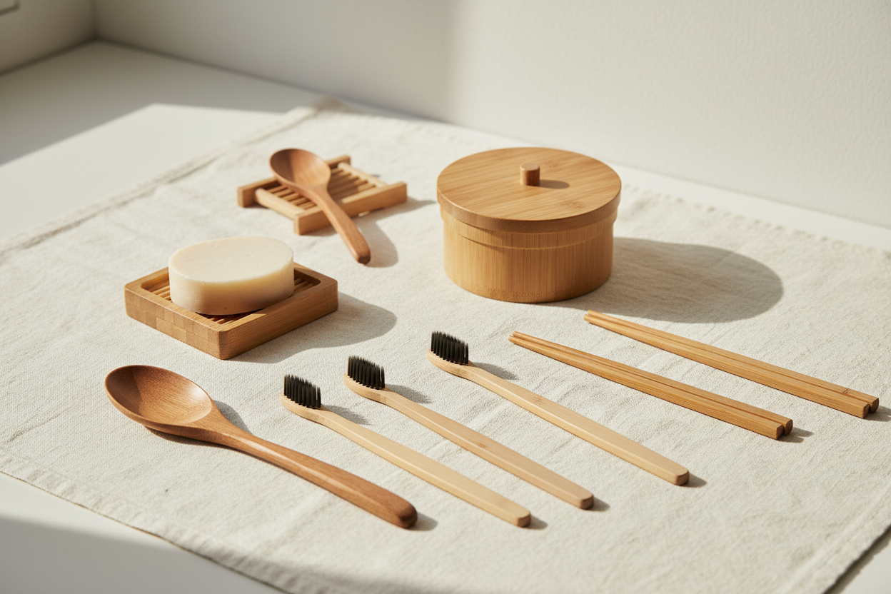 eco firendly procudts based from bamboo i want a very simple backroud 